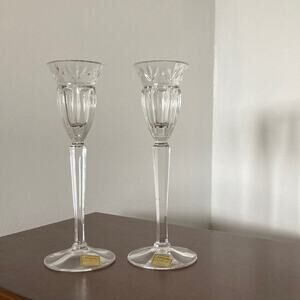 Noritake Crystal Candlestick Holders, Set of 2